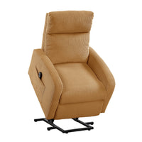 Pary Power Lift Chair, Armrests with Magazine Pocket, Yellow Corduroy  - BM347873