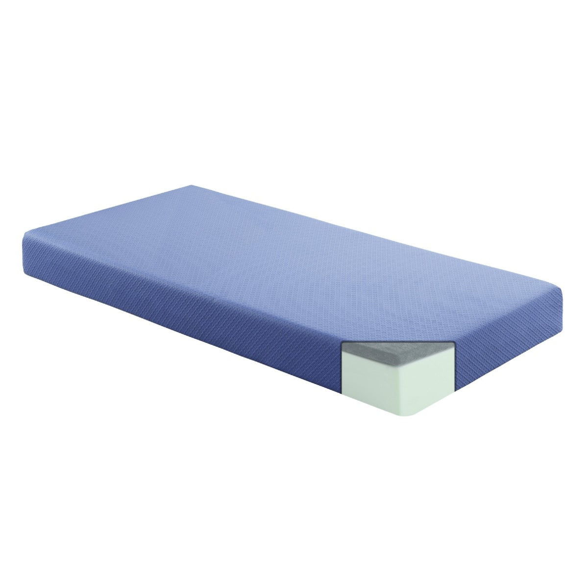 Fia Full Mattress with 1 Pillow, Tea Charcoal Gel Memory Foam, 7 Inch Blue  - BM347888