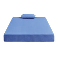 Fia Full Mattress with 1 Pillow, Tea Charcoal Gel Memory Foam, 7 Inch Blue  - BM347888