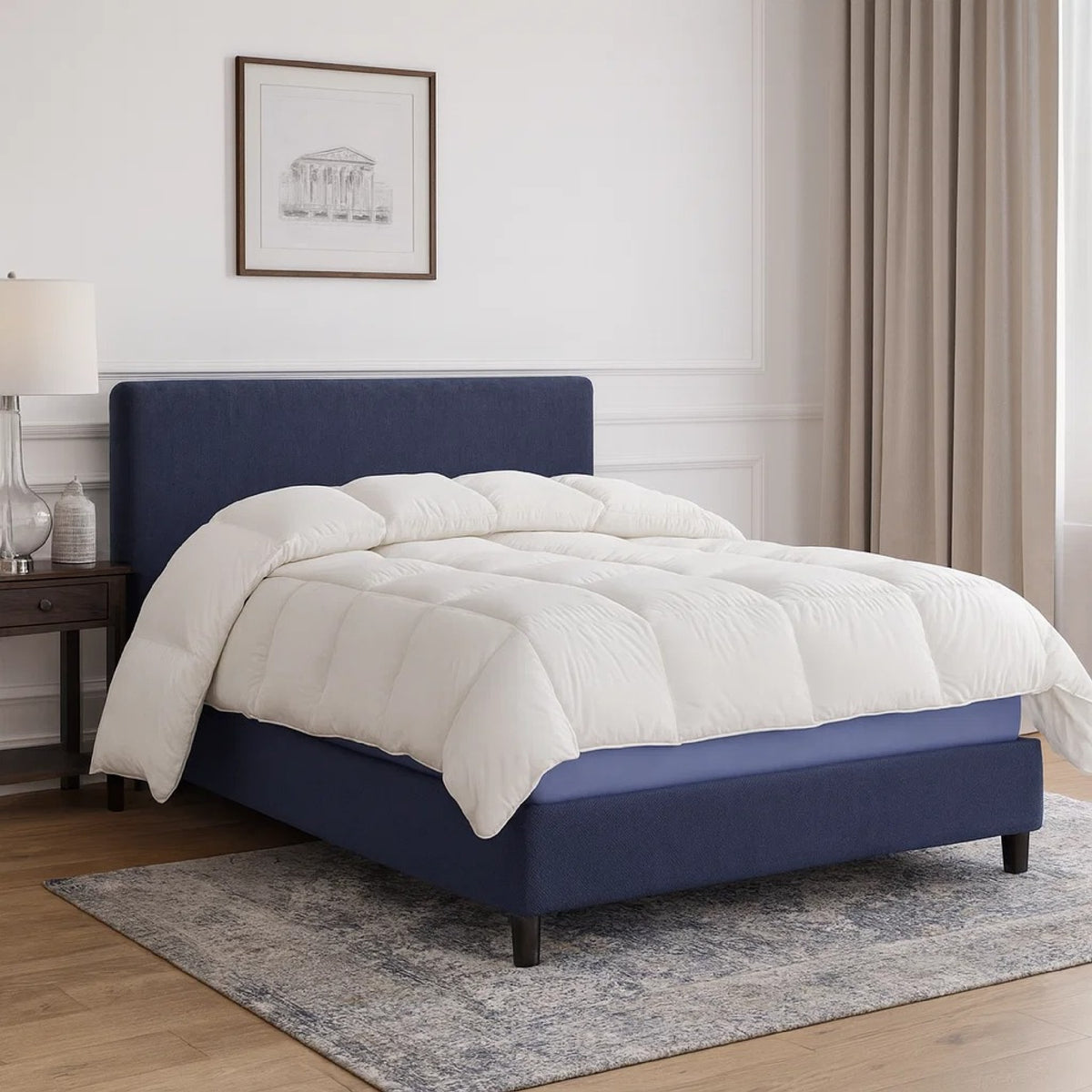 Fia Full Mattress with 1 Pillow, Tea Charcoal Gel Memory Foam, 7 Inch Blue  - BM347888