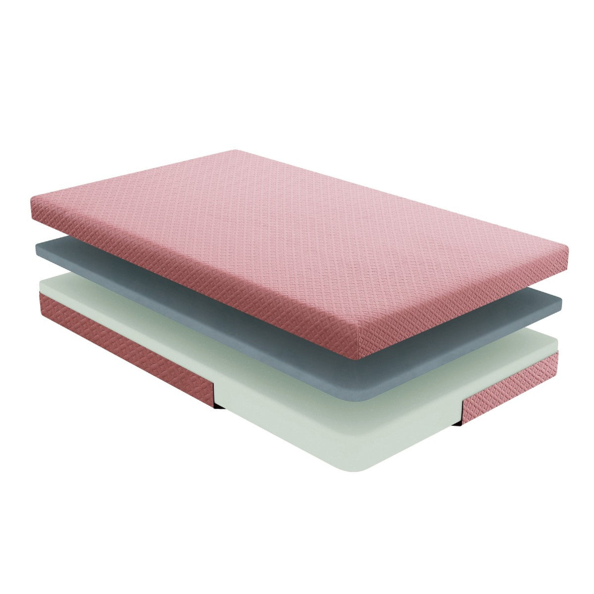 Fia Full Mattress with 1 Pillow, Tea Charcoal Gel Memory Foam, 7 Inch Pink  - BM347889