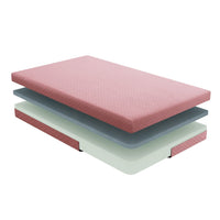 Fia Full Mattress with 1 Pillow, Tea Charcoal Gel Memory Foam, 7 Inch Pink  - BM347889