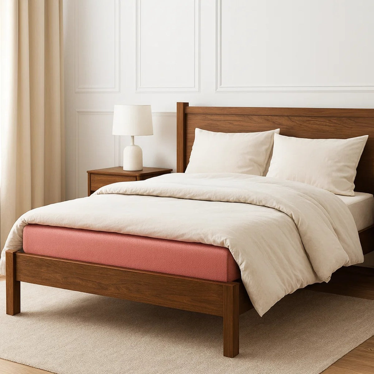 Fia Full Mattress with 1 Pillow, Tea Charcoal Gel Memory Foam, 7 Inch Pink  - BM347889