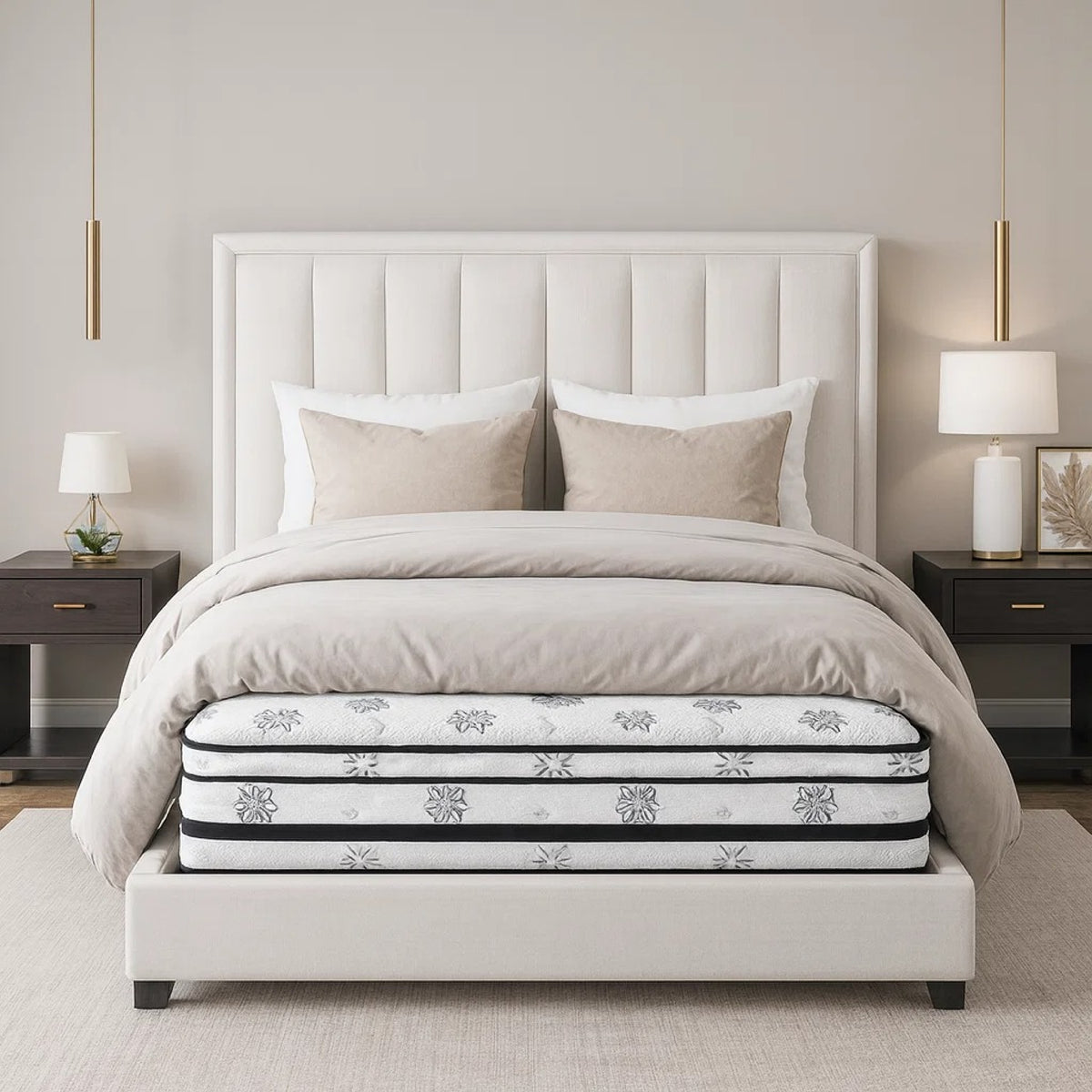 Via King Size Mattress, 4 Layer Hybrid Green Tea Infused Foam, 12 Inch  - BM347891