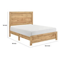 Eby Queen Size Bed, Panel Design, Natural Brown Melamine Laminate  - BM347896