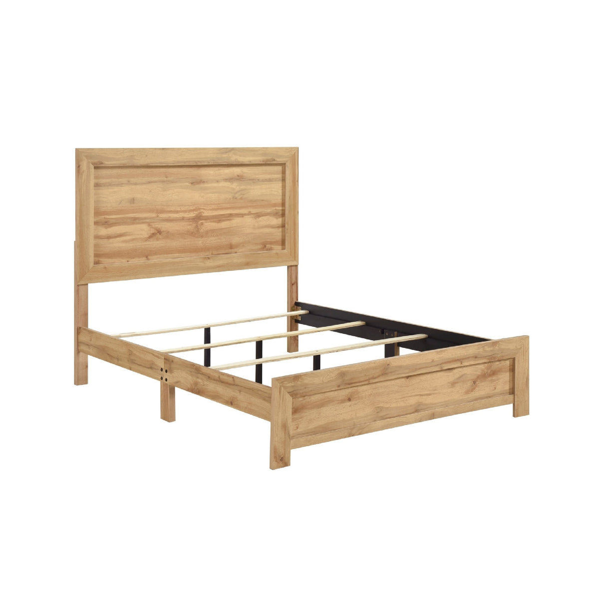 Eby California King Bed, Panel Design, Natural Brown Melamine Laminate  - BM347897