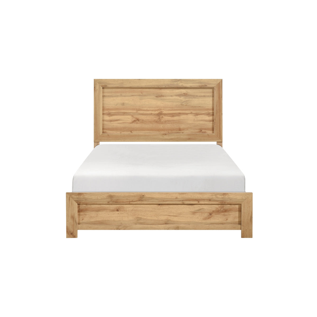 Eby California King Bed, Panel Design, Natural Brown Melamine Laminate  - BM347897