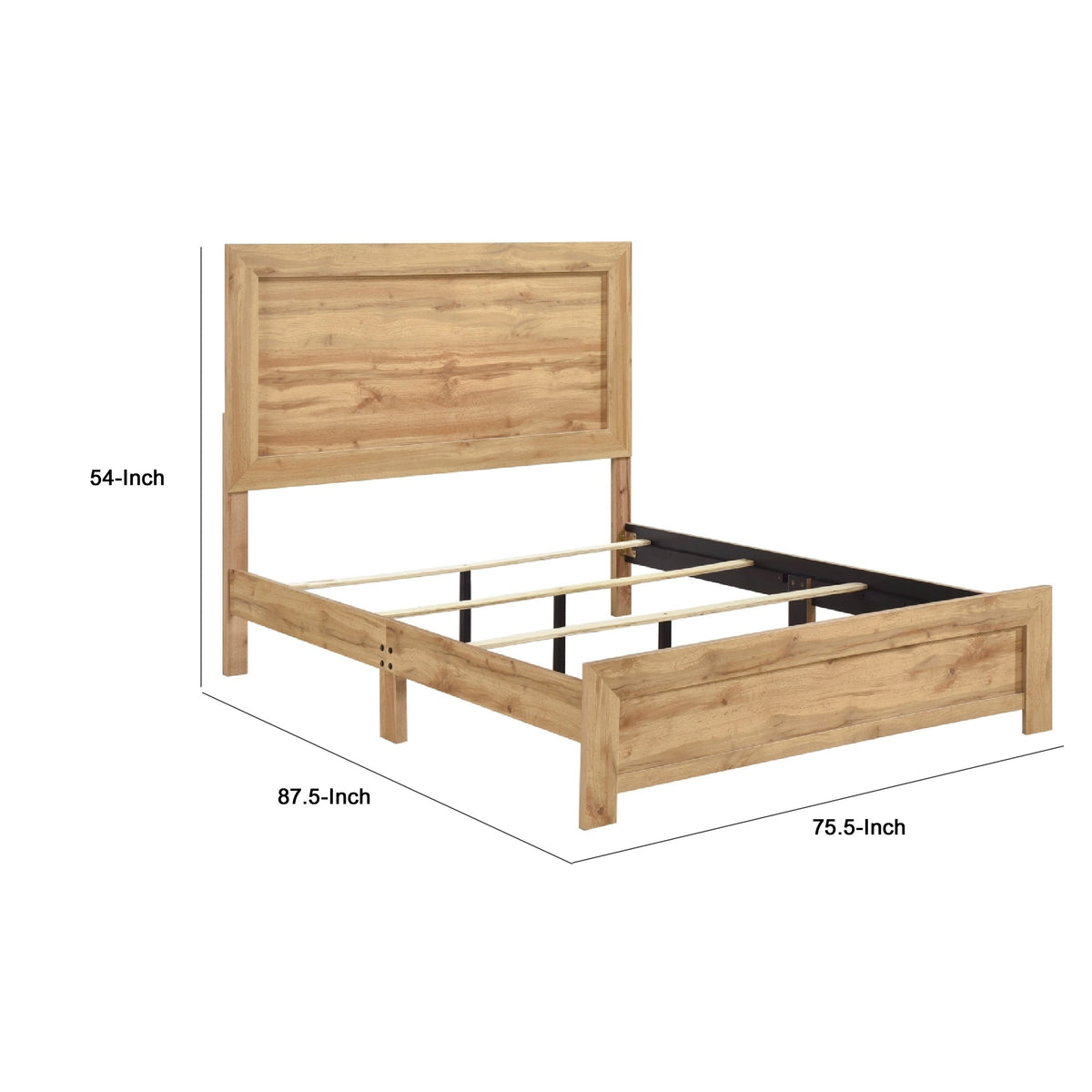 Eby California King Bed, Panel Design, Natural Brown Melamine Laminate  - BM347897