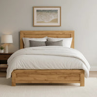 Eby California King Bed, Panel Design, Natural Brown Melamine Laminate  - BM347897
