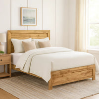Eby California King Bed, Panel Design, Natural Brown Melamine Laminate  - BM347897