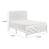 Eby Queen Size Bed, Modern Chevron Panel Design, White Veneer  - BM347904