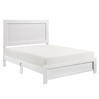 Eby Queen Size Bed, Modern Panel Design, 3D White Veneer and Wood  - BM347907
