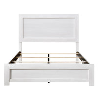 Eby Queen Size Bed, Modern Panel Design, 3D White Veneer and Wood  - BM347907