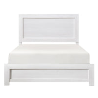 Eby Queen Size Bed, Modern Panel Design, 3D White Veneer and Wood  - BM347907