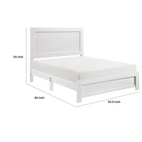 Eby Queen Size Bed, Modern Panel Design, 3D White Veneer and Wood  - BM347907