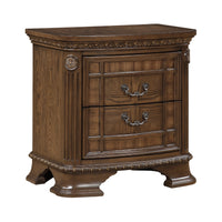 Brix Nightstand, 2 Drawers w Dark Bronze Drop Handles, Dark Brown  - BM347914