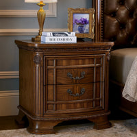 Brix Nightstand, 2 Drawers w Dark Bronze Drop Handles, Dark Brown  - BM347914