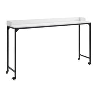 Sem Bed Desk, 72 Inch White Top w Adjustable Height, Black Metal Legs  - BM347920