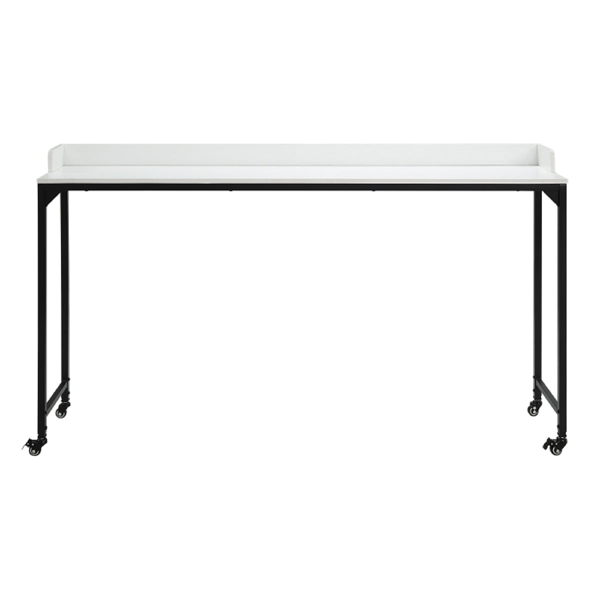 Sem Bed Desk, 72 Inch White Top w Adjustable Height, Black Metal Legs  - BM347920