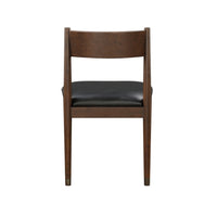 Coly Dining Side Chair Set of 2, Black Leather Seat and Back, Brown  - BM347922