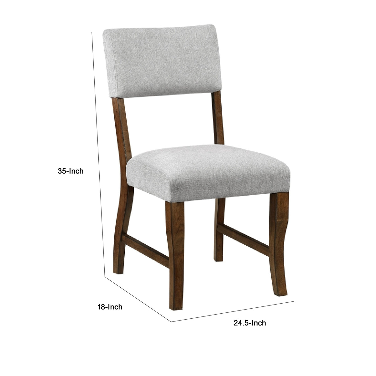 Ady Dining Side Chair Set of 2, Gray Chenille Seat and Back  - BM347923
