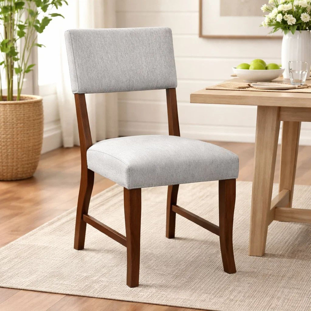 Ady Dining Side Chair Set of 2, Gray Chenille Seat and Back  - BM347923