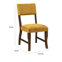 Ady Dining Side Chair Set of 2, Yellow Chenille Seat and Back  - BM347924