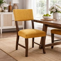 Ady Dining Side Chair Set of 2, Yellow Chenille Seat and Back  - BM347924