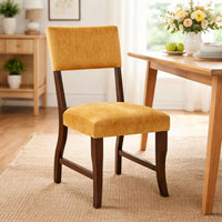 Ady Dining Side Chair Set of 2, Yellow Chenille Seat and Back  - BM347924