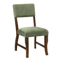 Ady Dining Side Chair Set of 2, Green Chenille Seat and Back  - BM347925