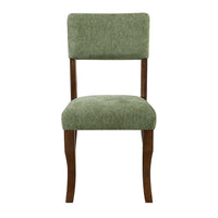 Ady Dining Side Chair Set of 2, Green Chenille Seat and Back  - BM347925
