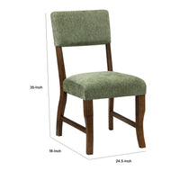 Ady Dining Side Chair Set of 2, Green Chenille Seat and Back  - BM347925