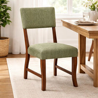 Ady Dining Side Chair Set of 2, Green Chenille Seat and Back  - BM347925