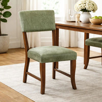 Ady Dining Side Chair Set of 2, Green Chenille Seat and Back  - BM347925
