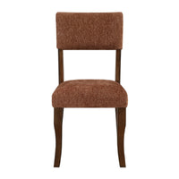 Ady Dining Side Chair Set of 2, Rust Red Chenille Seat and Back  - BM347926