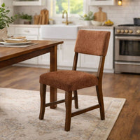 Ady Dining Side Chair Set of 2, Rust Red Chenille Seat and Back  - BM347926