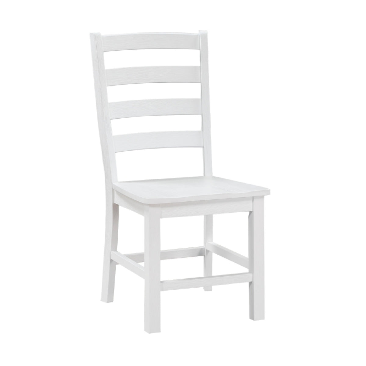 Reddy Dining Side Chair Set of 2, White Ladderback Design w Plank Seat  - BM347927