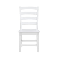 Reddy Dining Side Chair Set of 2, White Ladderback Design w Plank Seat  - BM347927