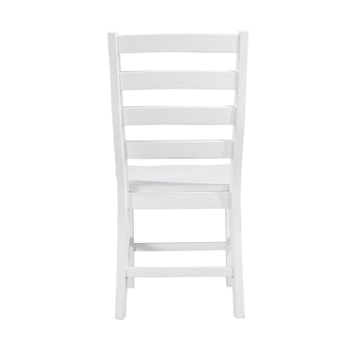 Reddy Dining Side Chair Set of 2, White Ladderback Design w Plank Seat  - BM347927