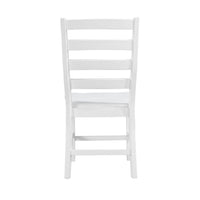 Reddy Dining Side Chair Set of 2, White Ladderback Design w Plank Seat  - BM347927