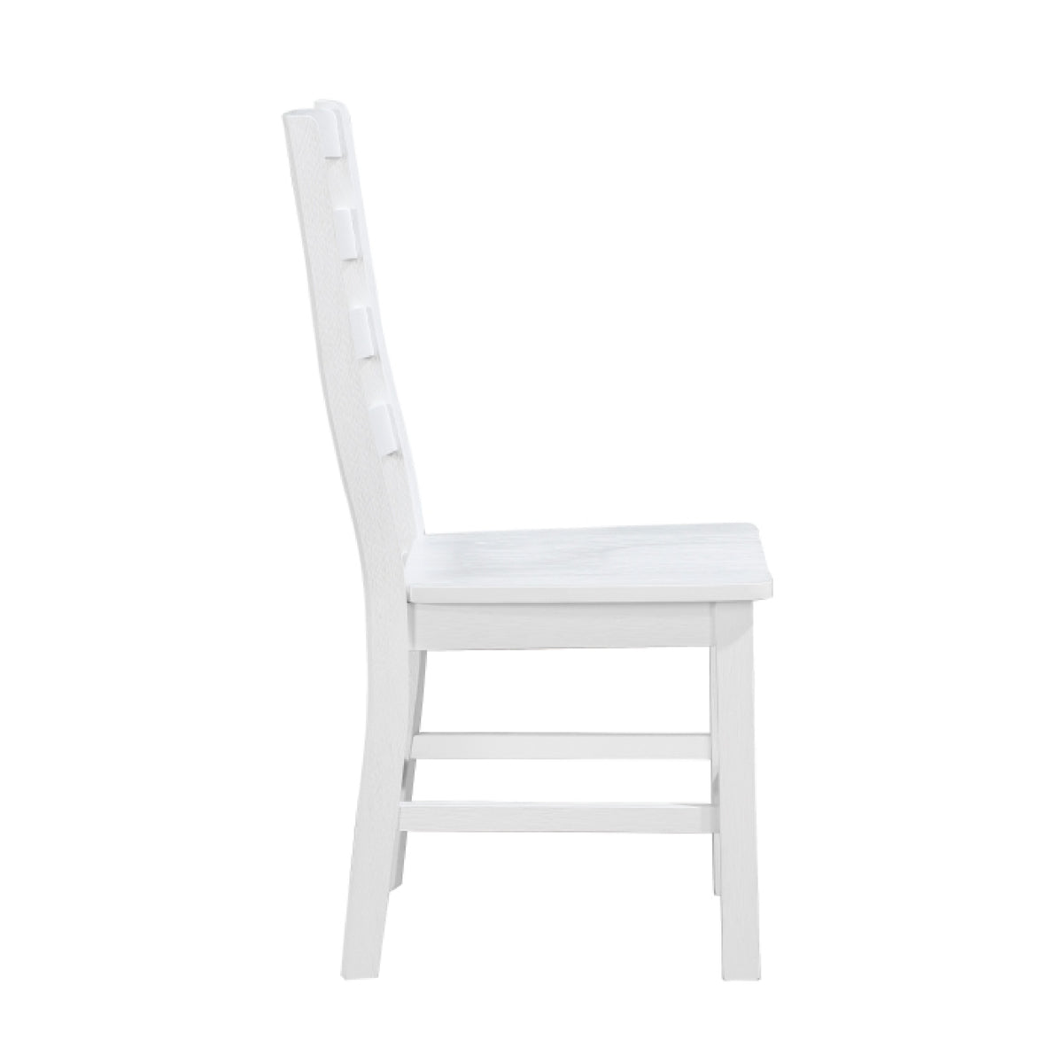 Reddy Dining Side Chair Set of 2, White Ladderback Design w Plank Seat  - BM347927