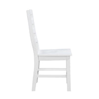 Reddy Dining Side Chair Set of 2, White Ladderback Design w Plank Seat  - BM347927