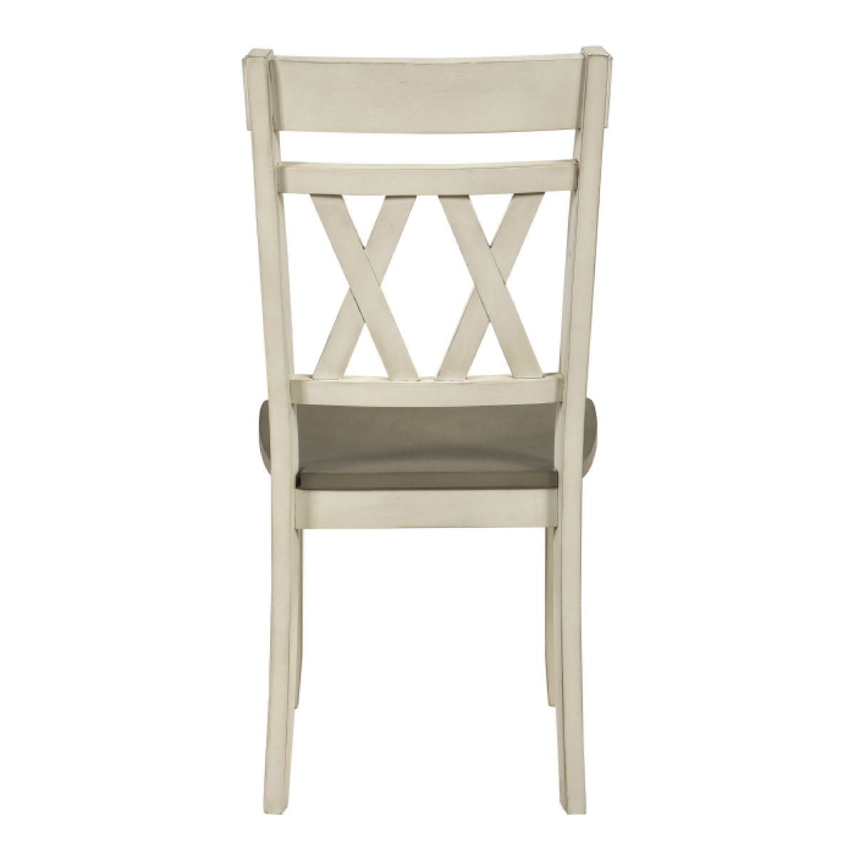 Oma Dining Side Chair Set of 2, Antique White Farmhouse Back, Gray Seat  - BM347932