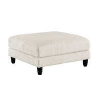 Mear Ottoman, Plush Beige Microfiber Upholstery, Black Legs, 40 Inch  - BM347933