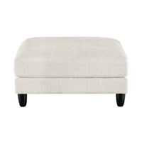 Mear Ottoman, Plush Beige Microfiber Upholstery, Black Legs, 40 Inch  - BM347933