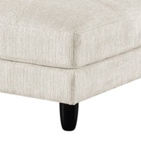 Mear Ottoman, Plush Beige Microfiber Upholstery, Black Legs, 40 Inch  - BM347933