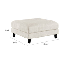 Mear Ottoman, Plush Beige Microfiber Upholstery, Black Legs, 40 Inch  - BM347933
