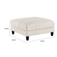 Mear Ottoman, Plush Beige Microfiber Upholstery, Black Legs, 40 Inch  - BM347933