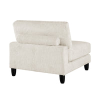 Mear Armless Chair, Beige Microfiber, Lumbar Pillow, Black Wood Legs  - BM347934