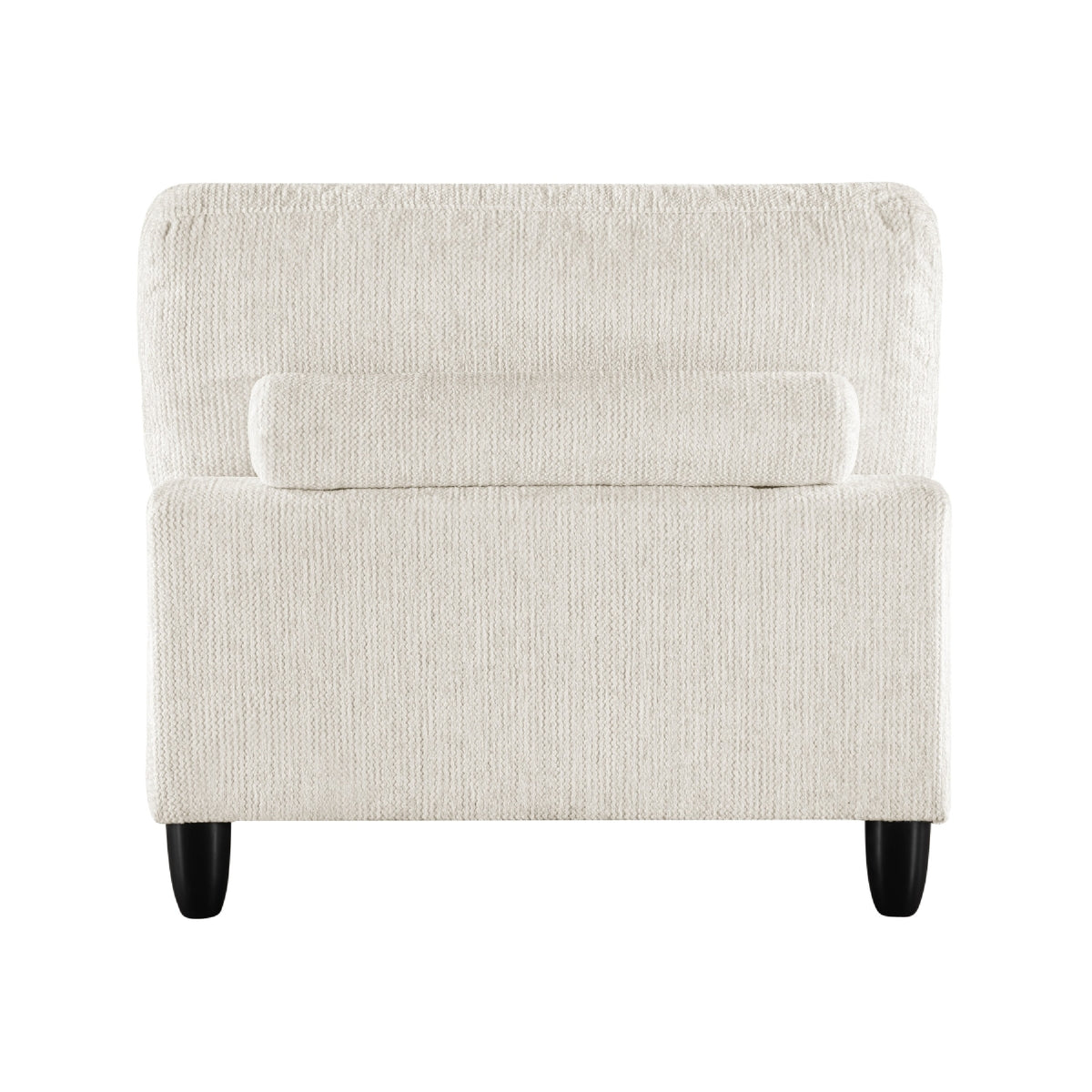 Mear Armless Chair, Beige Microfiber, Lumbar Pillow, Black Wood Legs  - BM347934